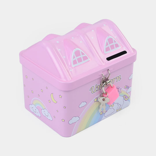 Metal Coin/Money Box with Lock For Kids