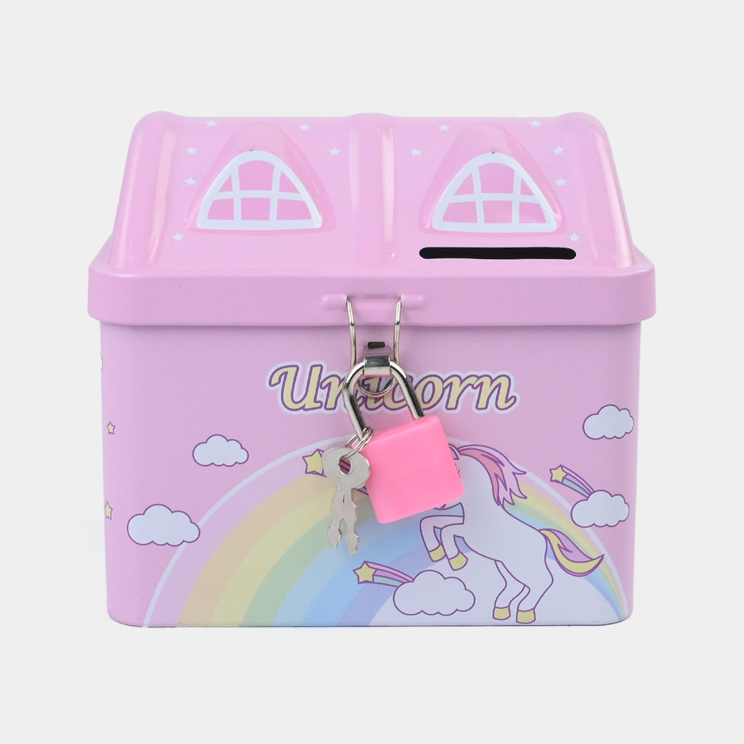Metal Coin/Money Box with Lock For Kids