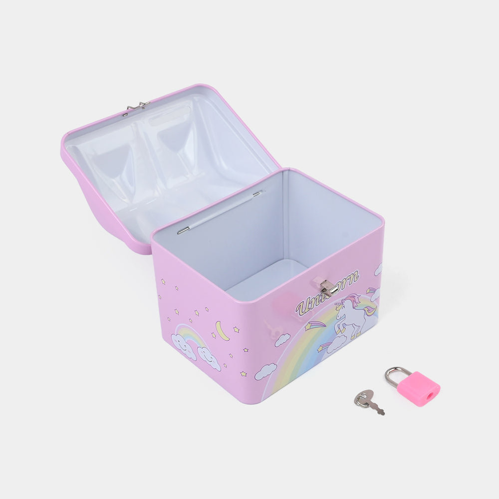 Metal Coin/Money Box with Lock For Kids