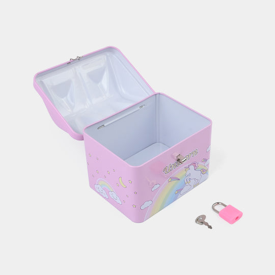 Metal Coin/Money Box with Lock For Kids
