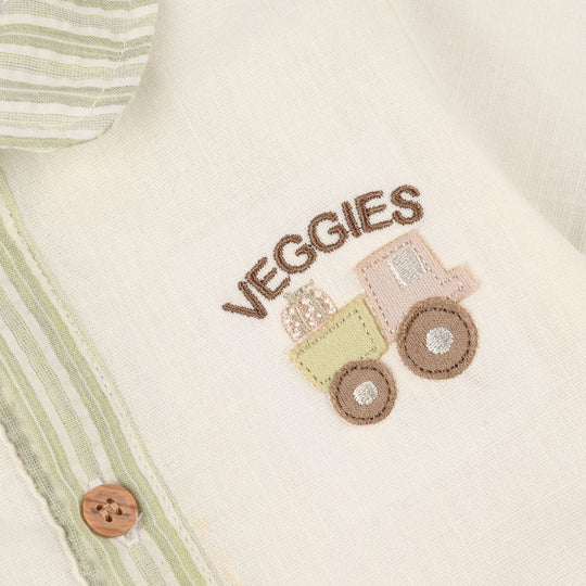 Infant Boys Jersey/Terry Romper 287-023 -Wht.Green