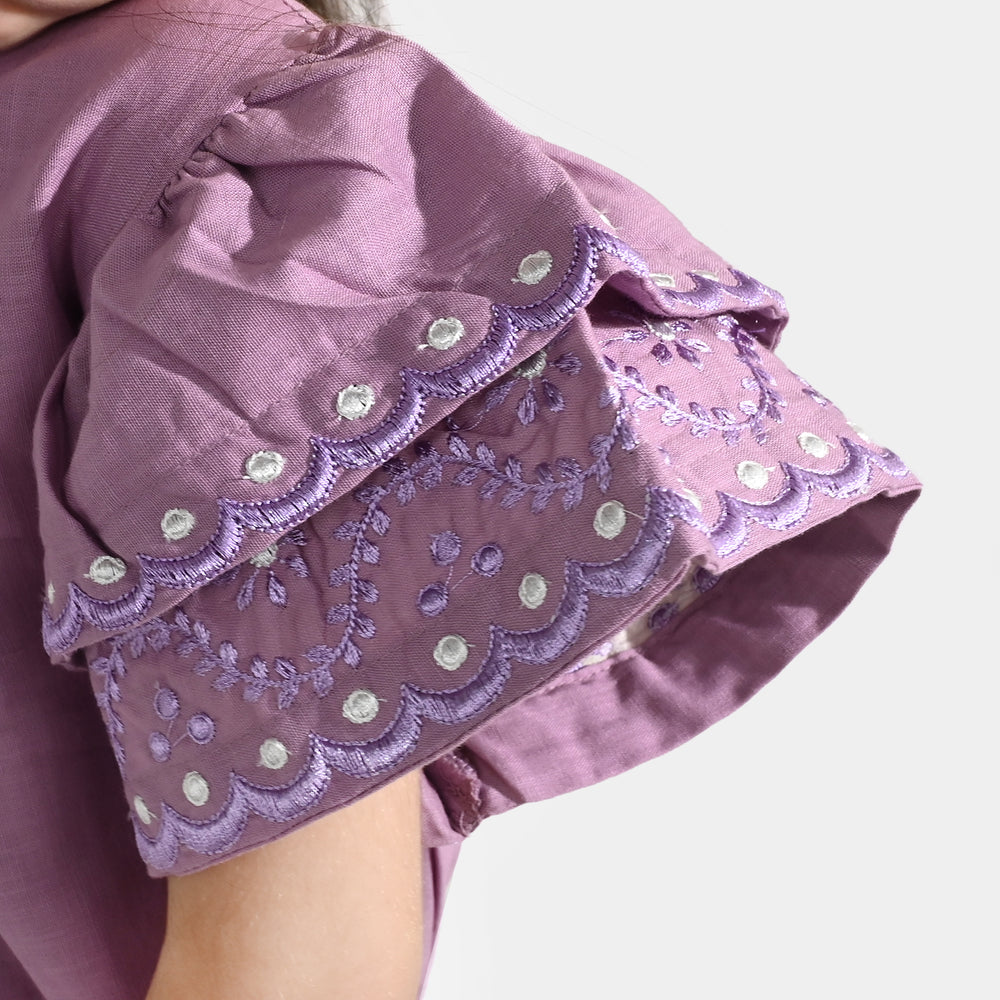 Girls Cotton Jumpsuit Dusty- Purple