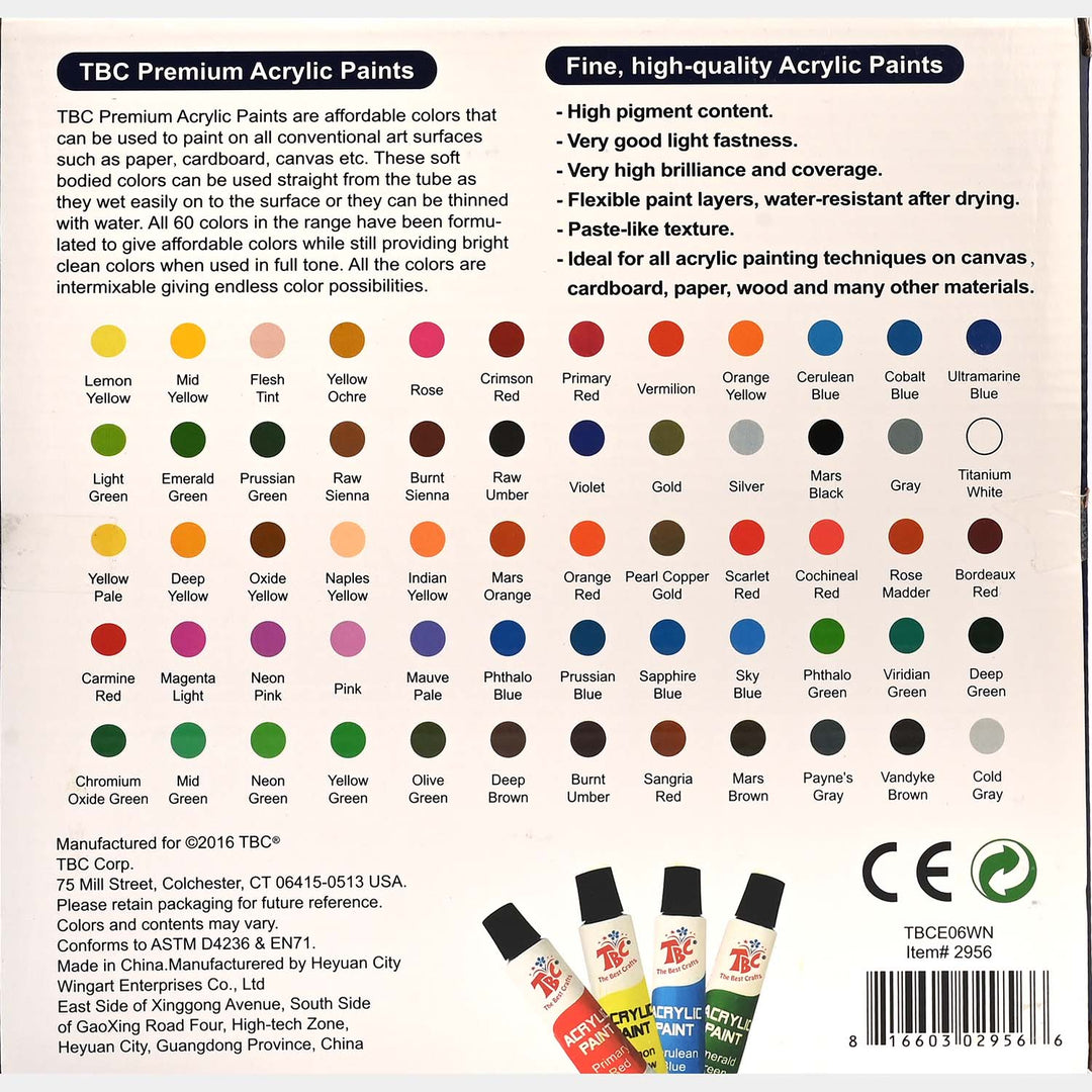 Pack OF 20 Premium Acrylic Paint Colors