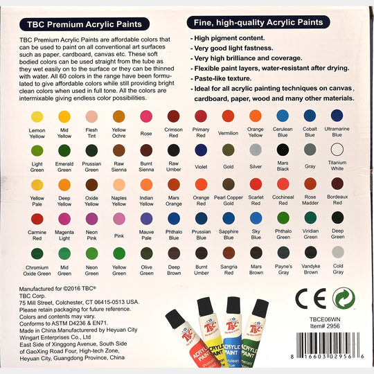 Pack OF 20 Premium Acrylic Paint Colors