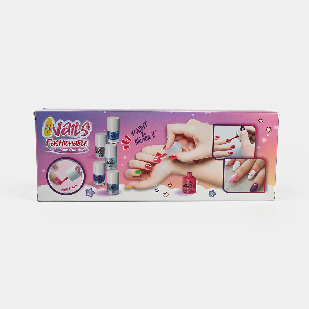 Girls Nail Paint Set – 6 Pcs Shiny & Glitter Colors