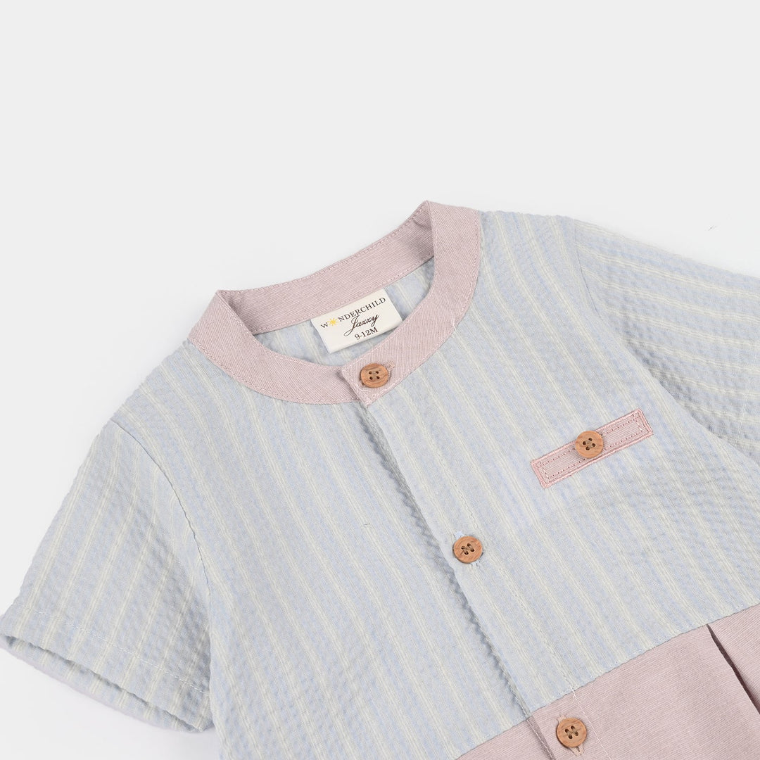 Infant Boys Jersey/Terry Romper 287-044 -BLUE