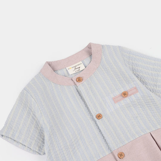 Infant Boys Jersey/Terry Romper 287-044 -BLUE