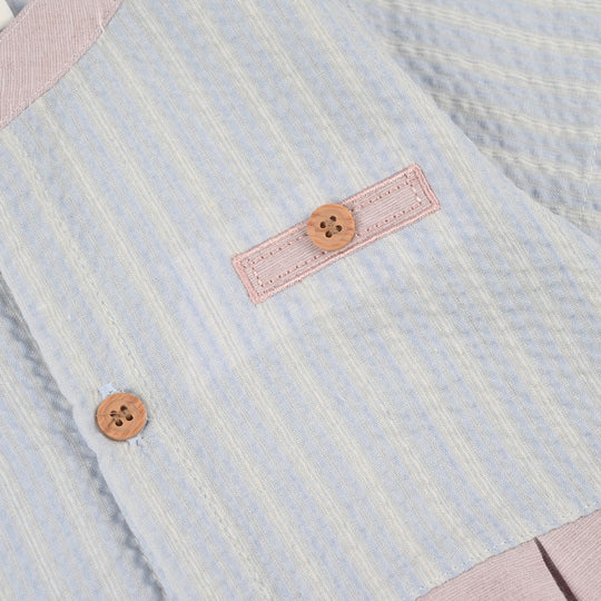 Infant Boys Jersey/Terry Romper 287-044 -BLUE