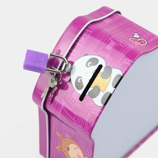 Metal Coin/Money Box with Lock For Kids