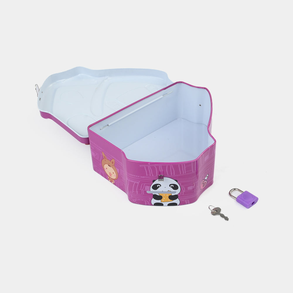 Metal Coin/Money Box with Lock For Kids