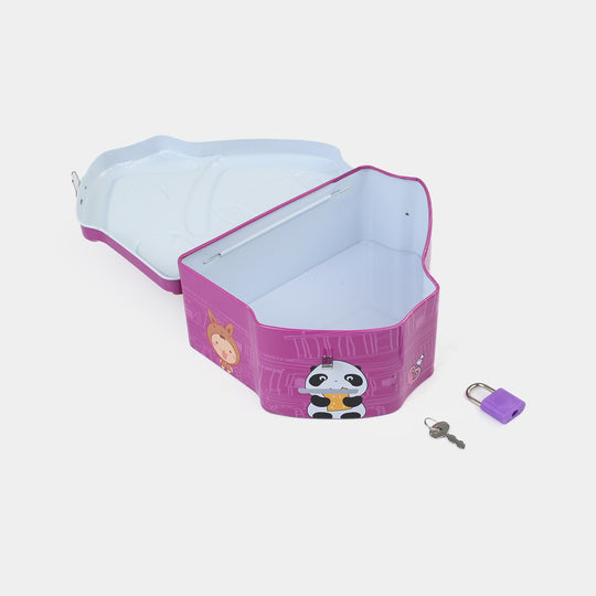 Metal Coin/Money Box with Lock For Kids