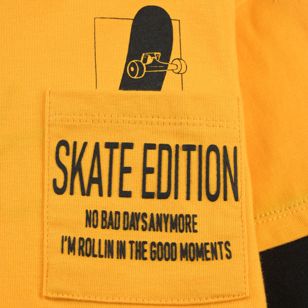 Boys Cotton Jersey T-Shirt F/S Skate Edition-Citrus