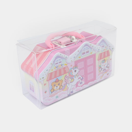 Metal Coin/Money Box with Lock For Kids