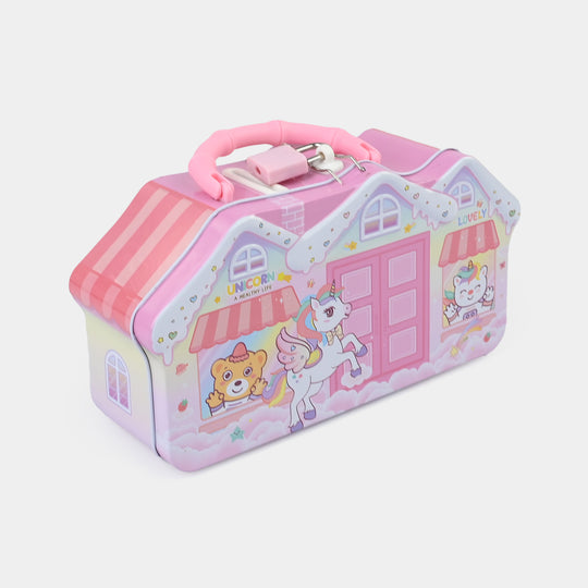 Metal Coin/Money Box with Lock For Kids