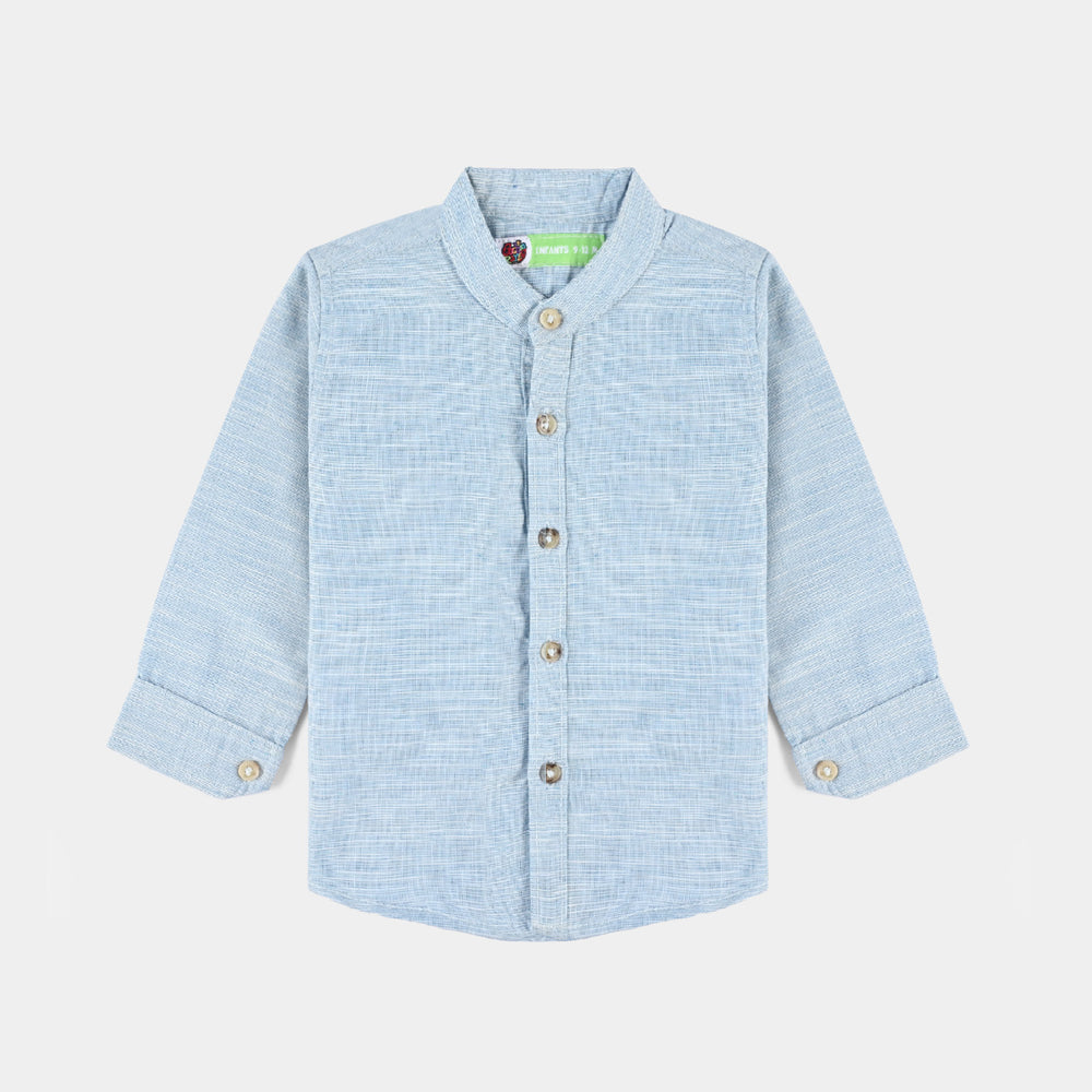 Infant Boys Chambray Woven Suit F/S-LT.Blue