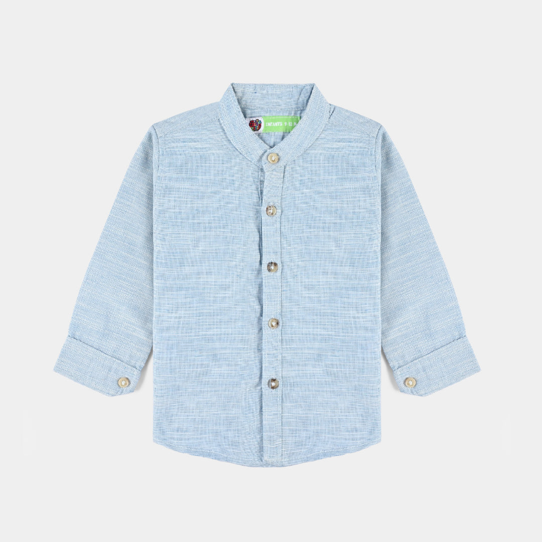 Infant Boys Chambray Woven Suit F/S-LT.Blue