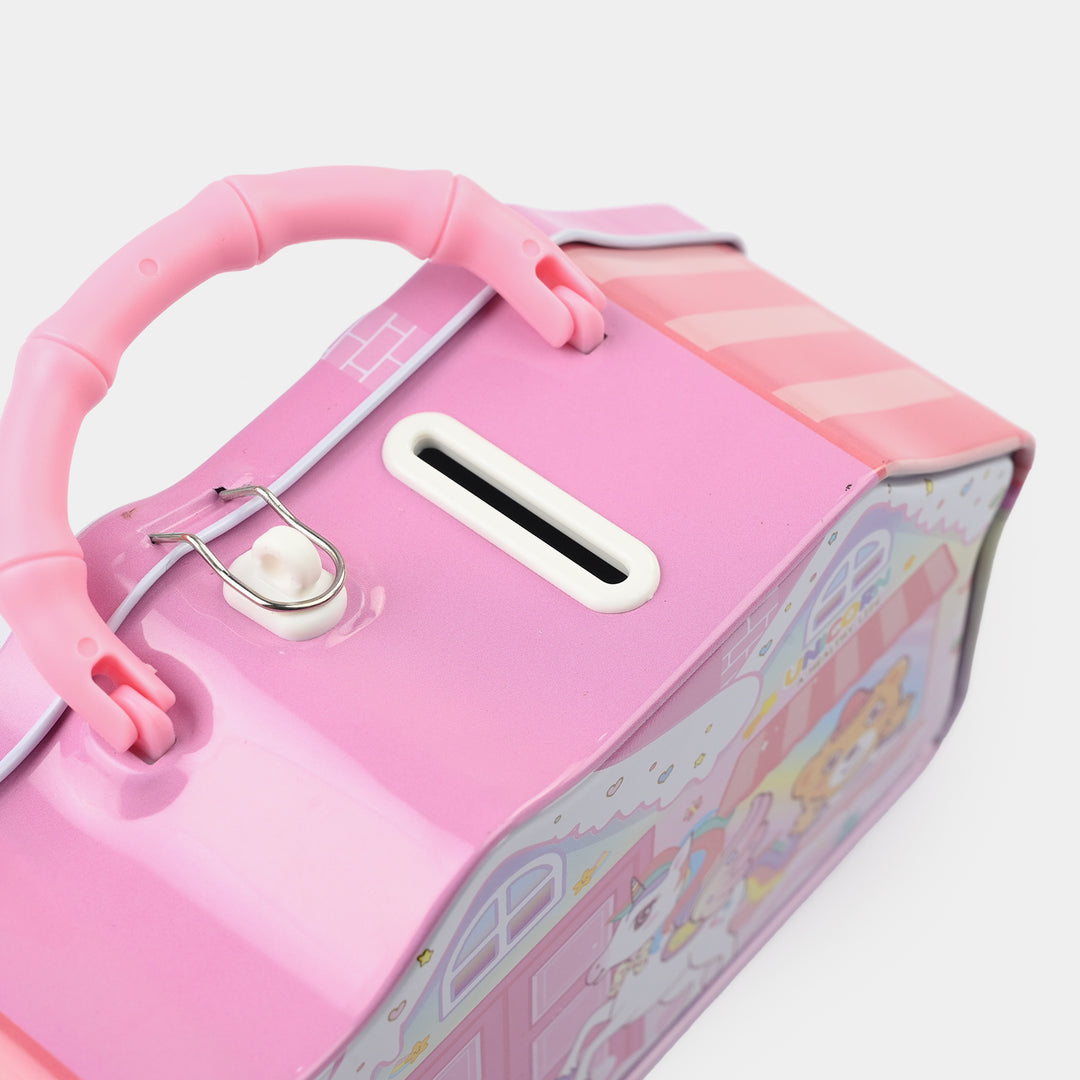 Metal Coin/Money Box with Lock For Kids