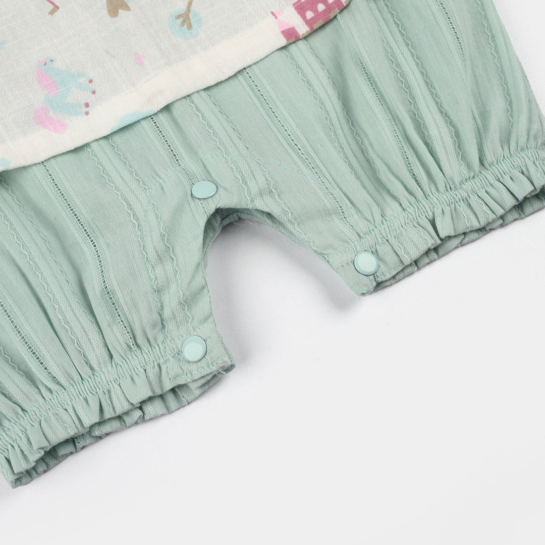 Infant Girls Jersey/Terry Romper - White