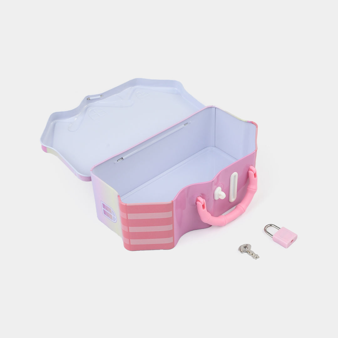 Metal Coin/Money Box with Lock For Kids
