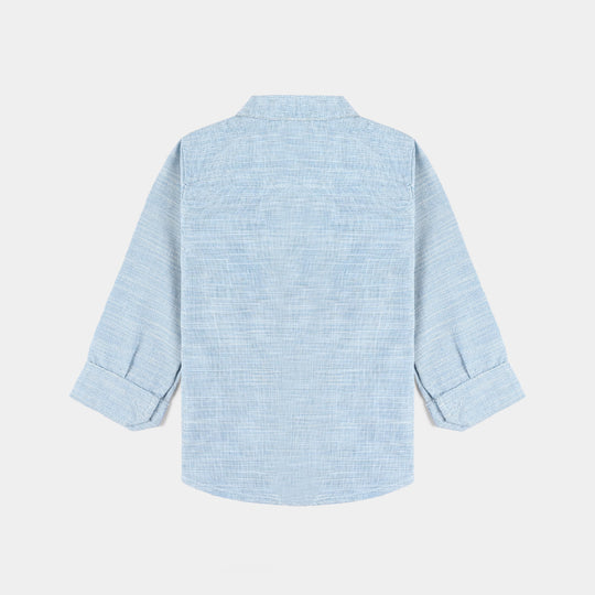 Infant Boys Chambray Woven Suit F/S-LT.Blue