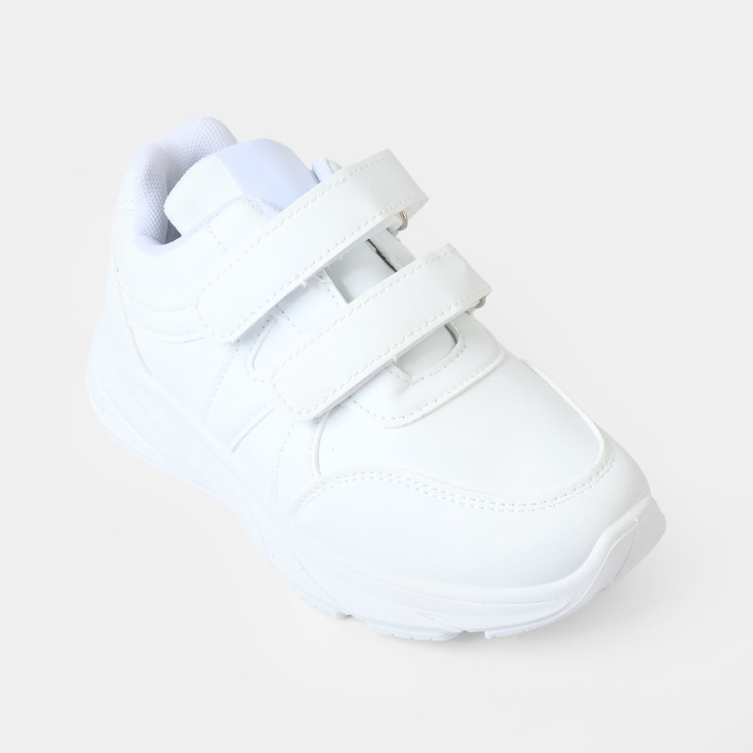 Boys School Shoes ST-57-White