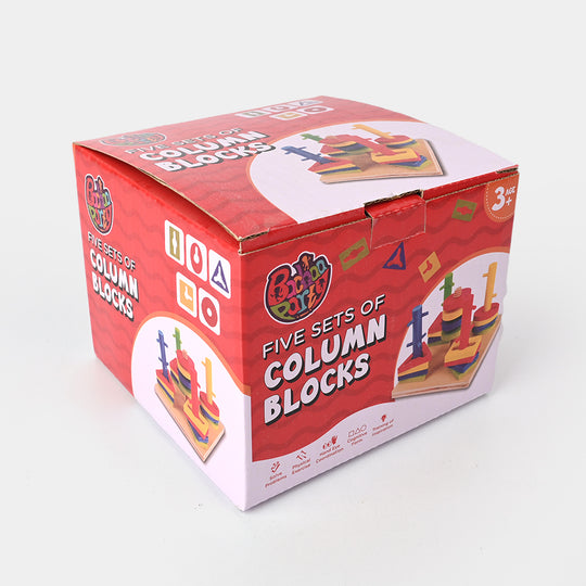 Five Sets of Column Blocks – Educational Wooden Shape