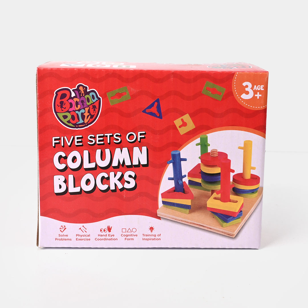 Five Sets of Column Blocks – Educational Wooden Shape