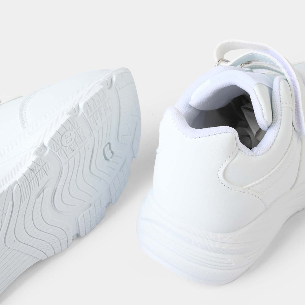 Boys School Shoes ST-57-White
