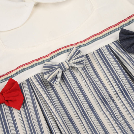 Infant Girls Jersey/Terry Romper - Blue