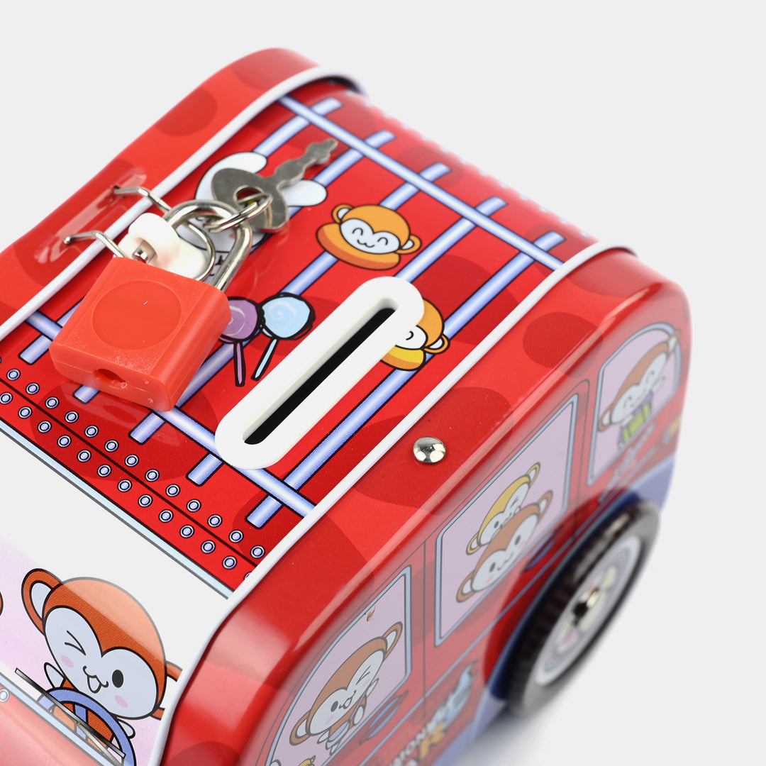 Metal Coin/Money Box with Lock For Kids