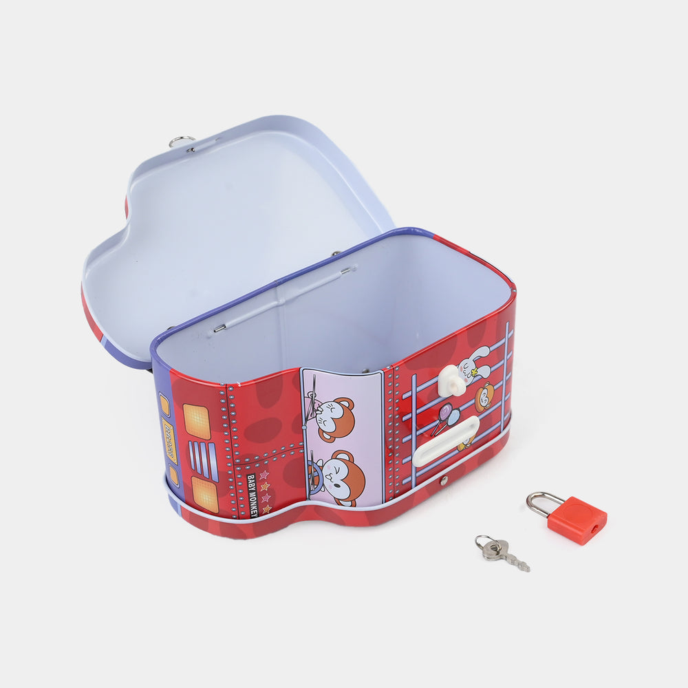 Metal Coin/Money Box with Lock For Kids