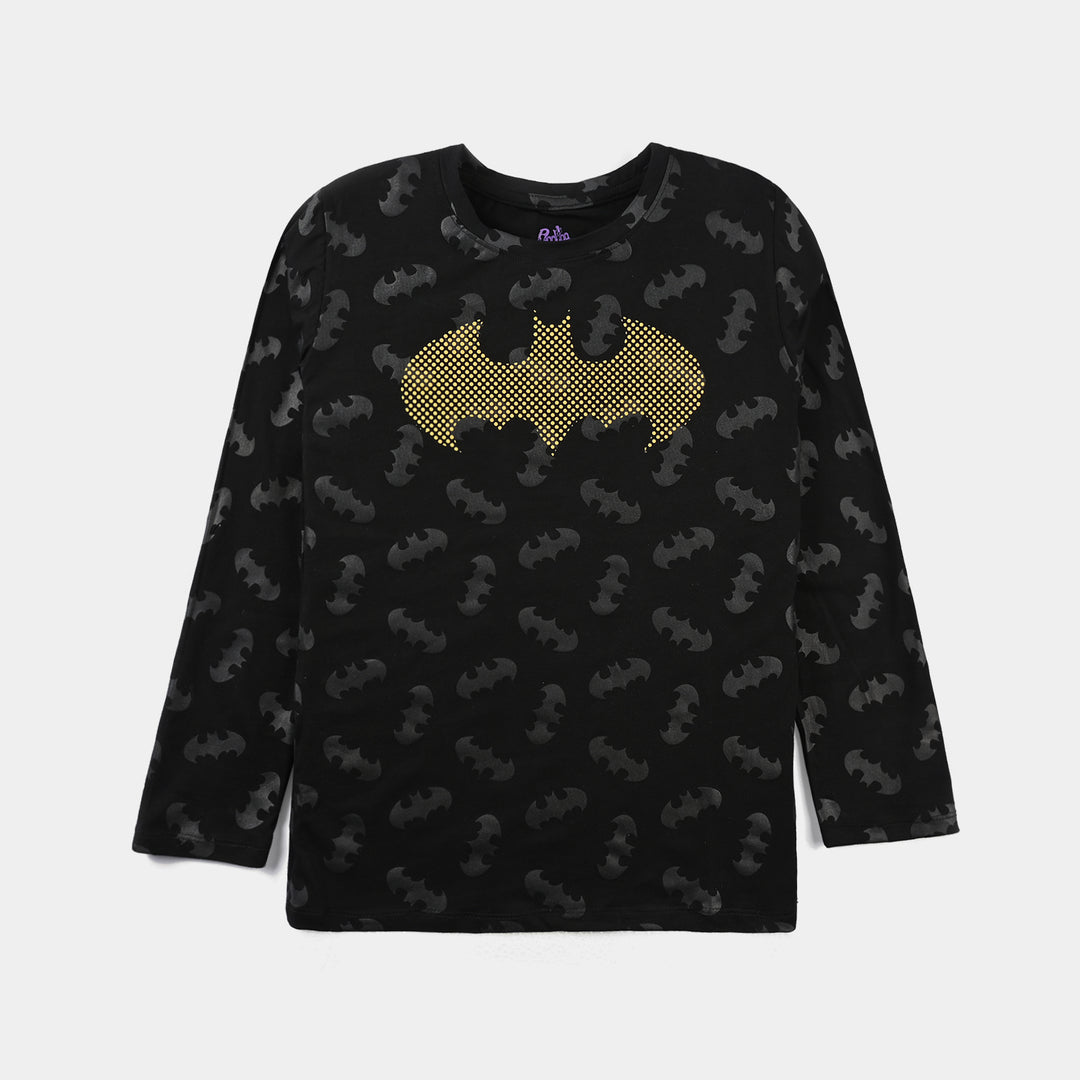 Boys China Fabric T-Shirt F/S Batman-BLACK