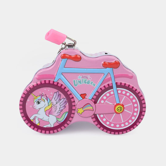 Metal Coin/Money Box with Lock For Kids