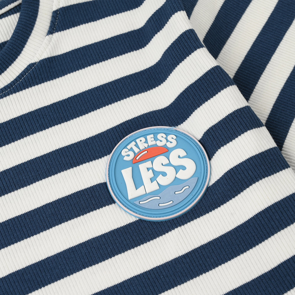 Boys 2x1 Rib T-Shirt (Stress Less) – Blue & White