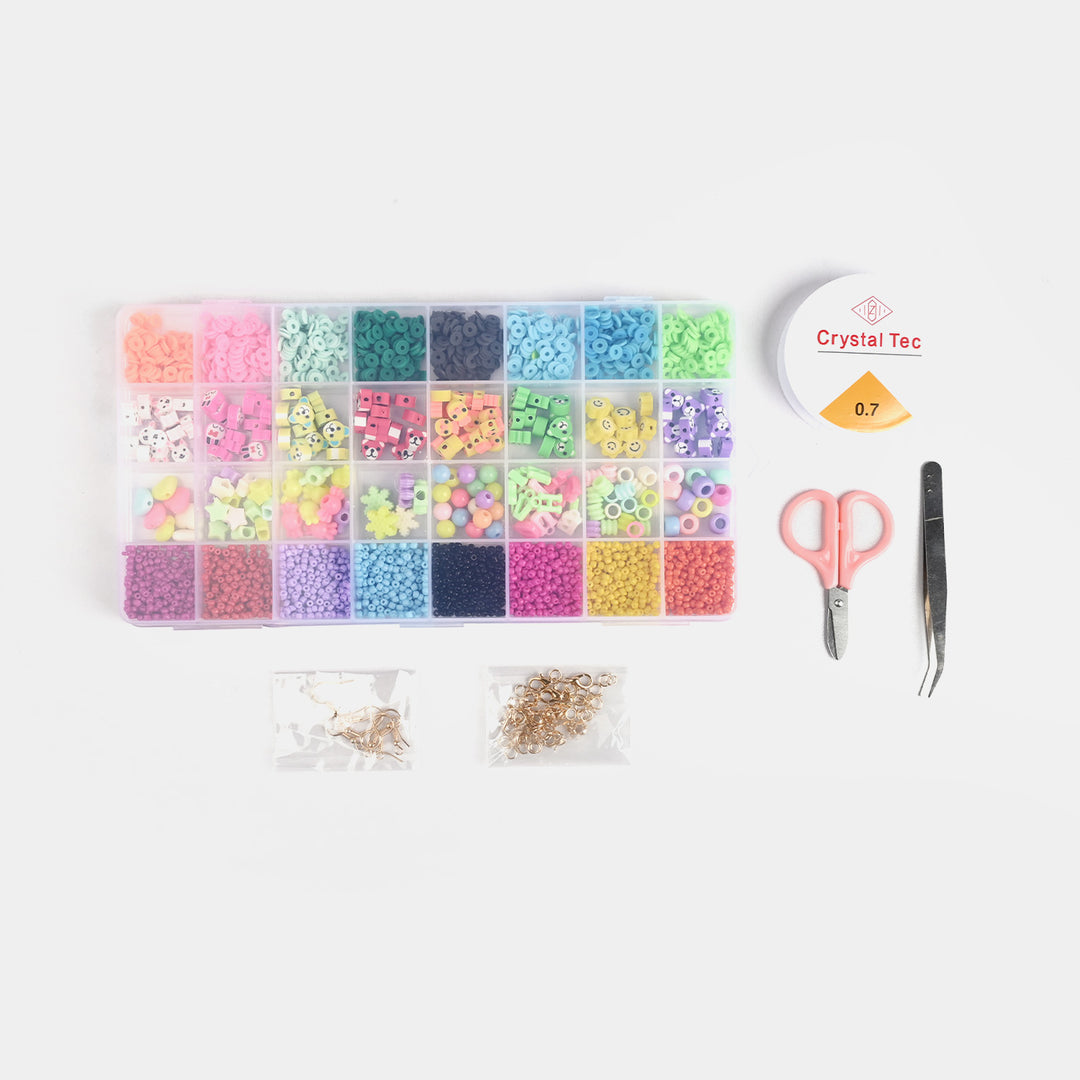 Girls Beads Set For Creative Play With Tweezers