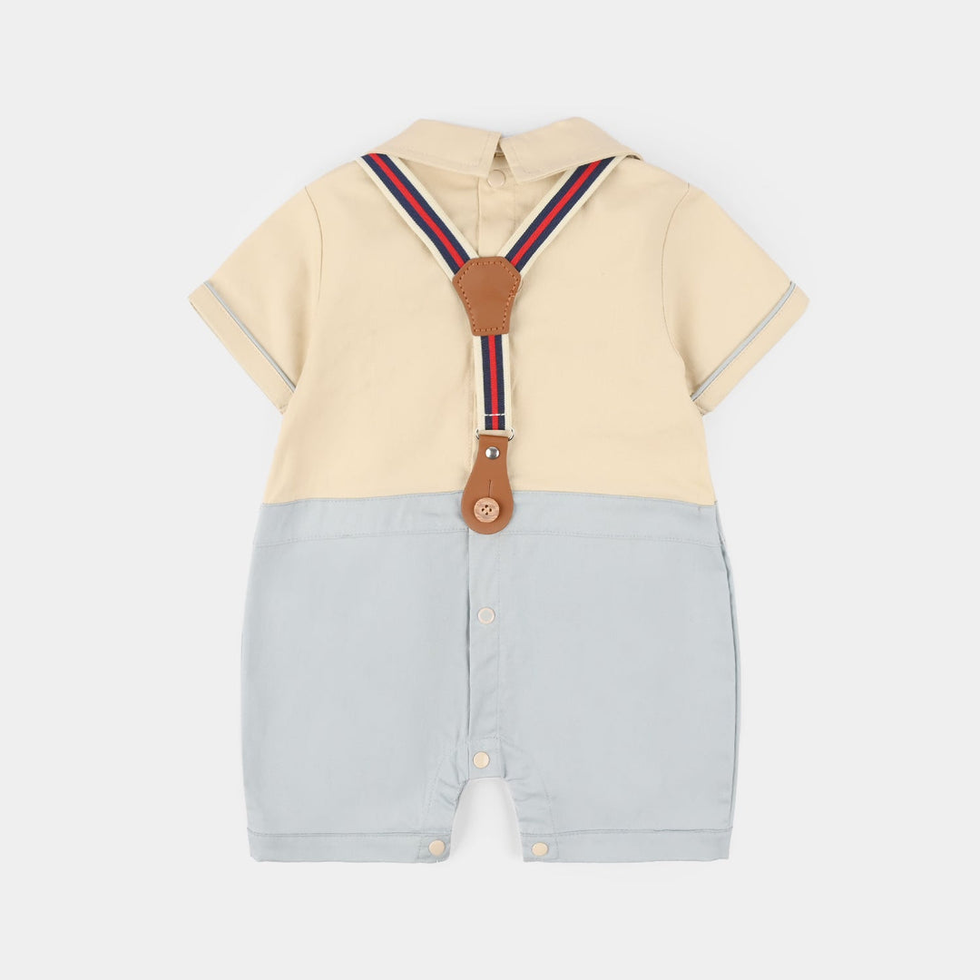 Infant Boys Jersey/Terry Romper 294-013 -BEIGE