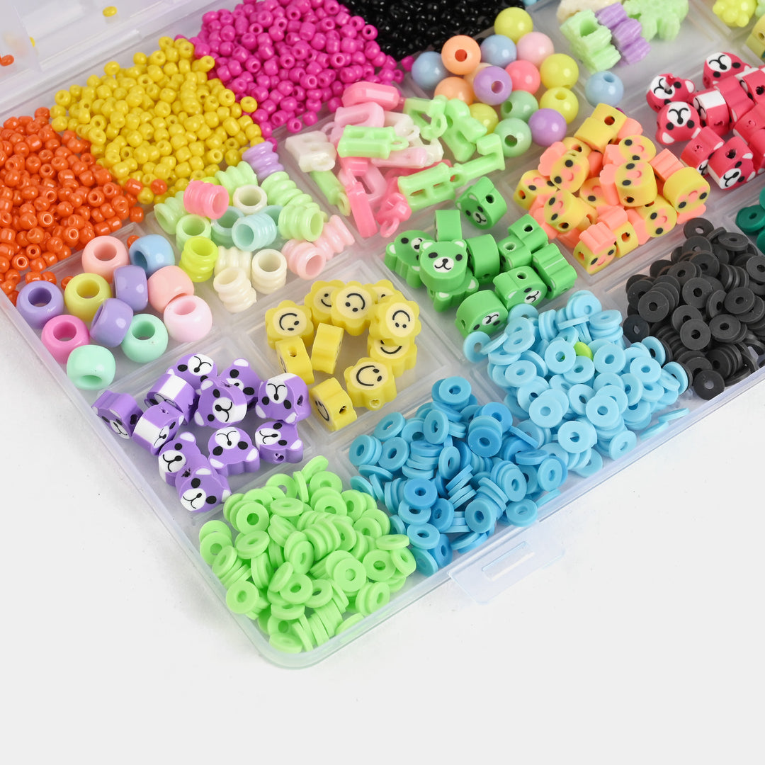Girls Beads Set For Creative Play With Tweezers