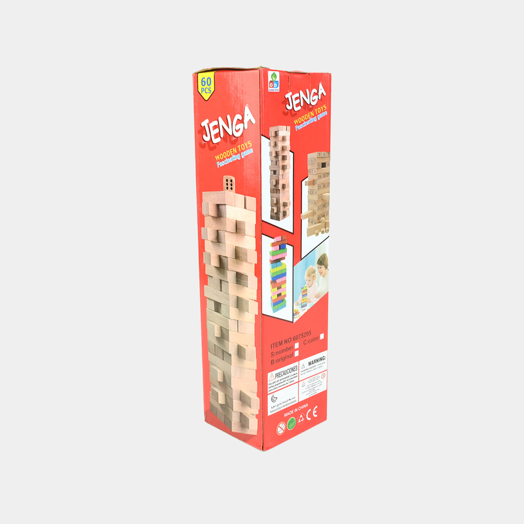 Jenga Game with Wooden Blocks, Stacking Tower Game | 60PCS