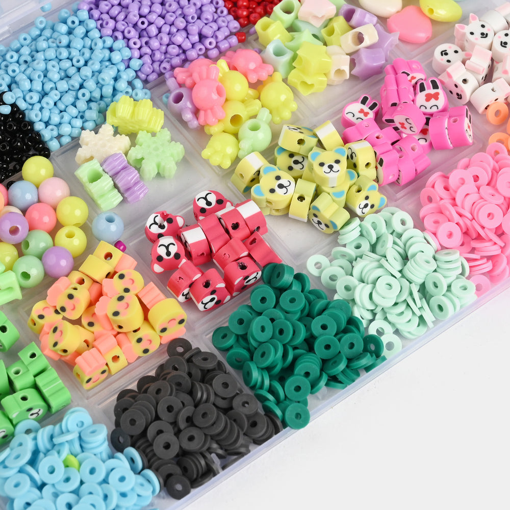 Girls Beads Set For Creative Play With Tweezers