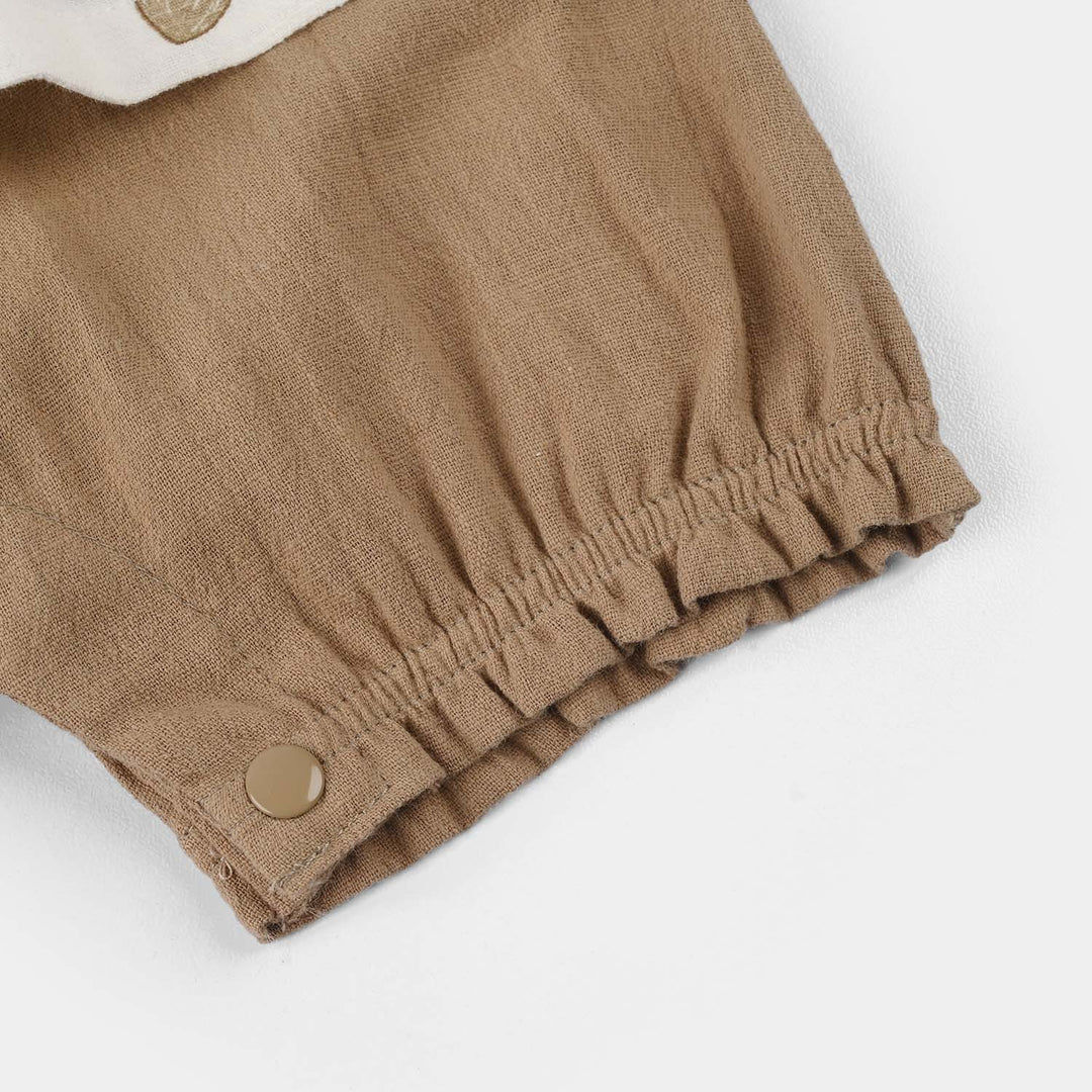 Infant Girls Jersey/Terry Romper - White