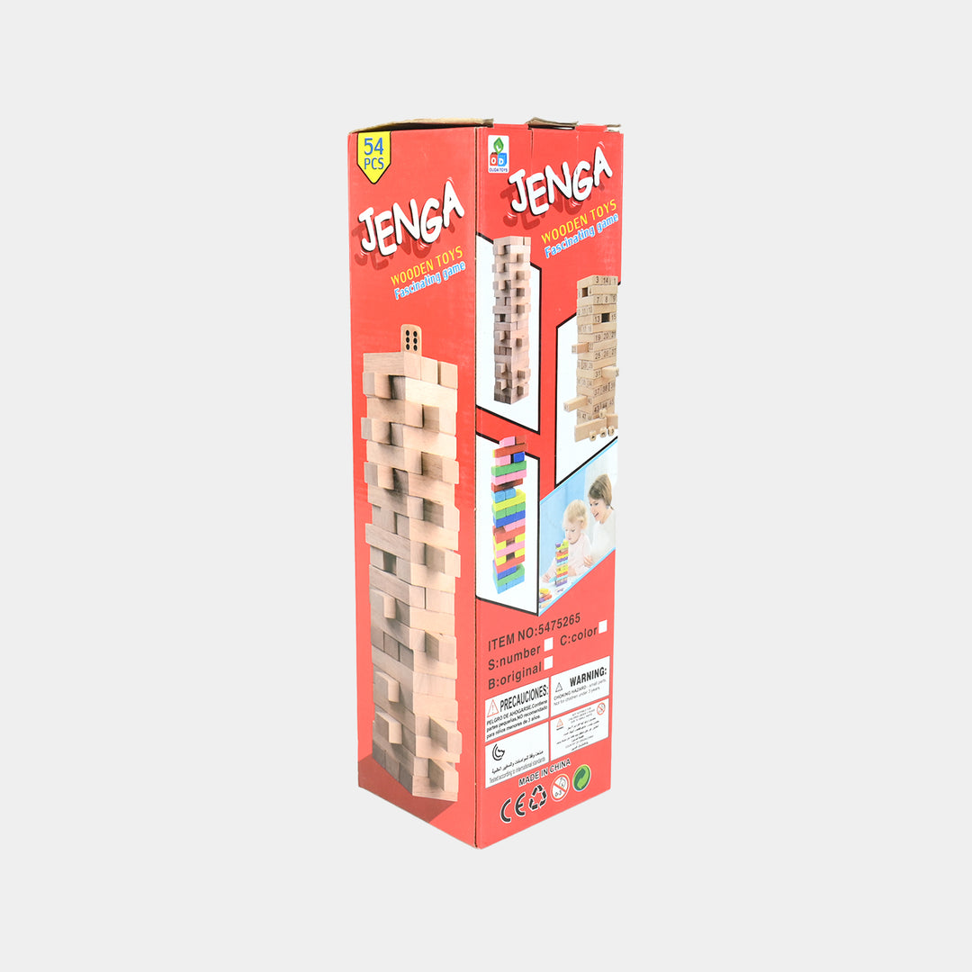 Jenga Game with Wooden Blocks, Stacking Tower Game | 54PCS