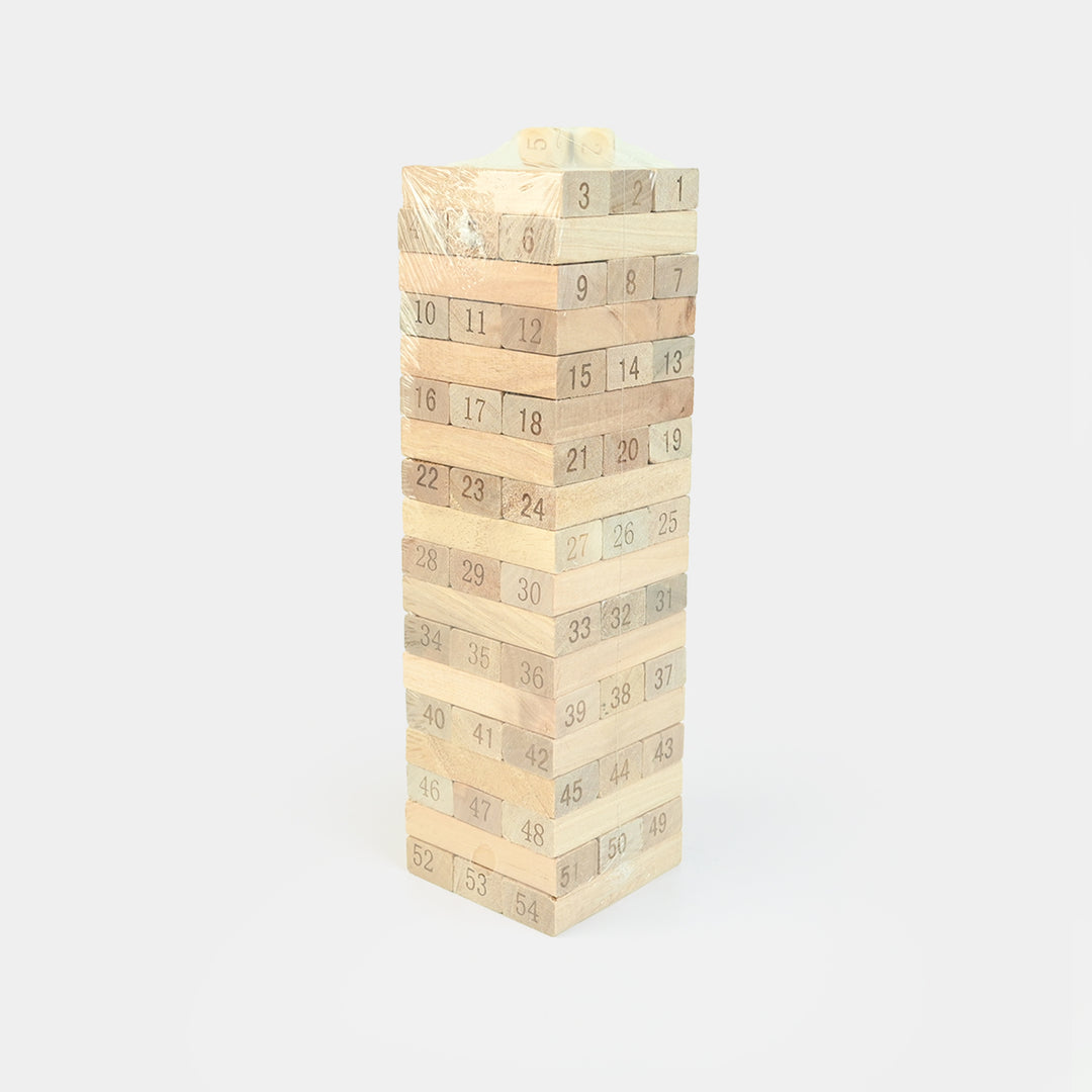 Jenga Game with Wooden Blocks, Stacking Tower Game | 54PCS