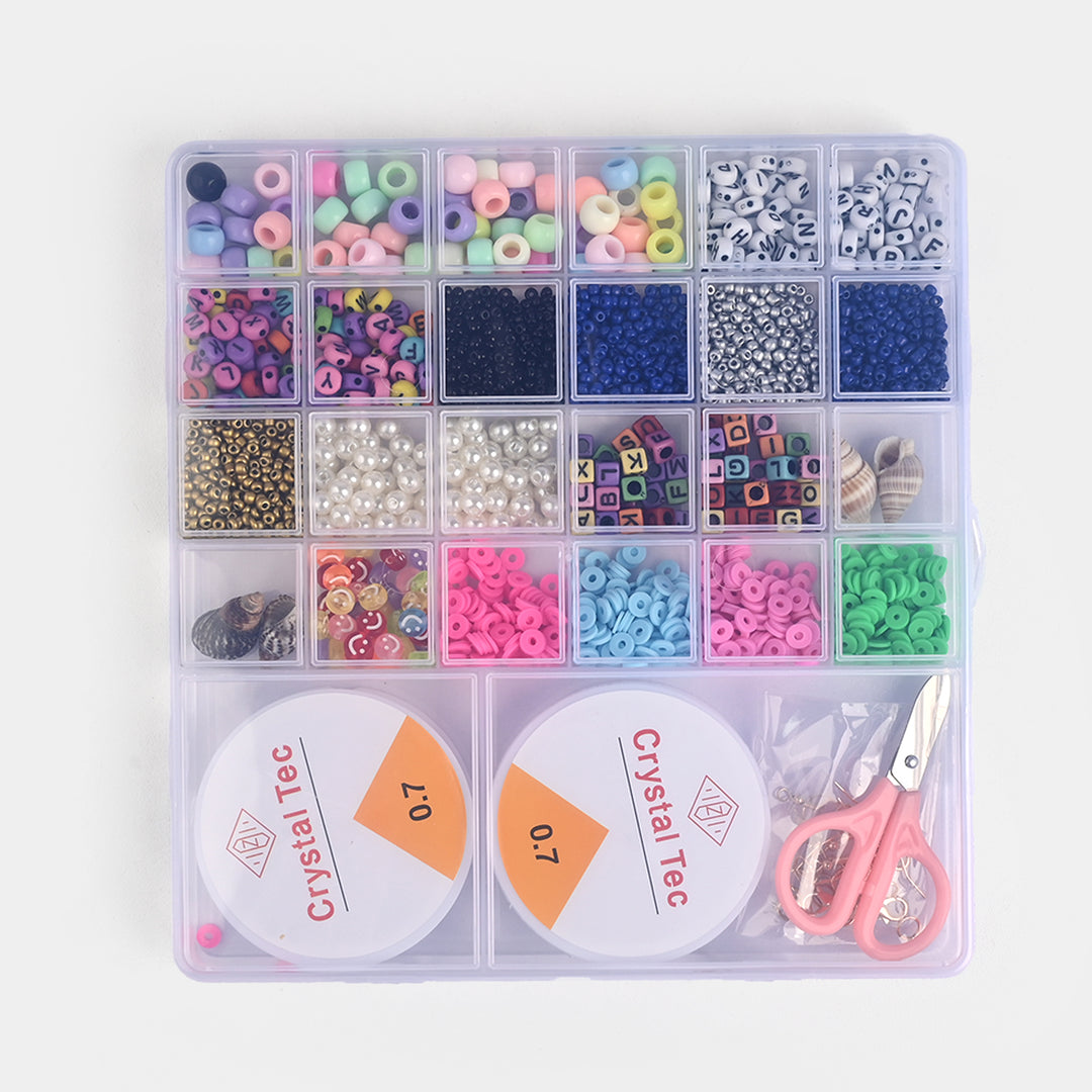 Girls Beads Set For Creative Play With Scissor
