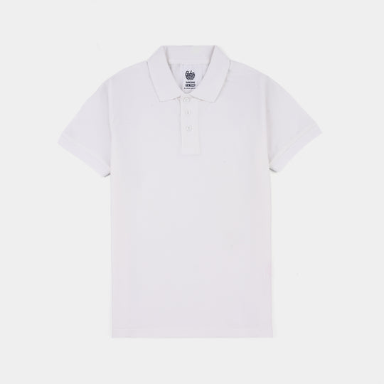 Boys Cotton PK Polo (Basic) – White