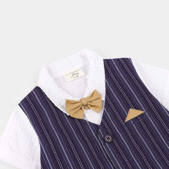 Infant Boys Jersey/Terry Romper 297-016 -BEIGE