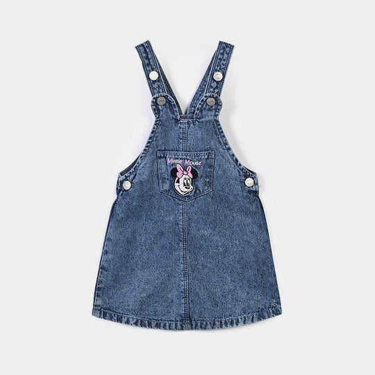 Infant Girls Denim Rigid Over All Mouse 2-L.Blue.2