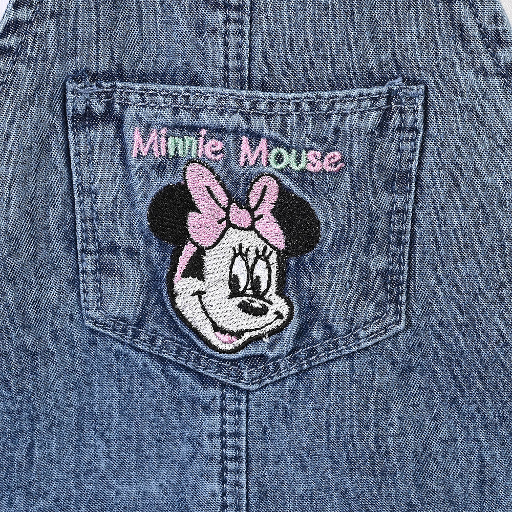 Infant Girls Denim Rigid Over All Mouse 2-L.Blue.2