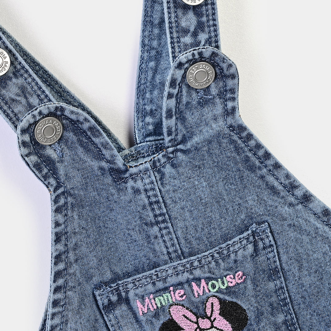 Infant Girls Denim Rigid Over All Mouse 2-L.Blue.2