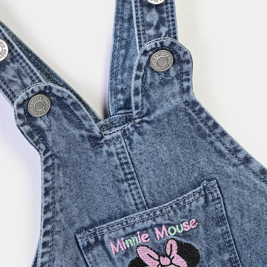 Infant Girls Denim Rigid Over All Mouse 2-L.Blue.2