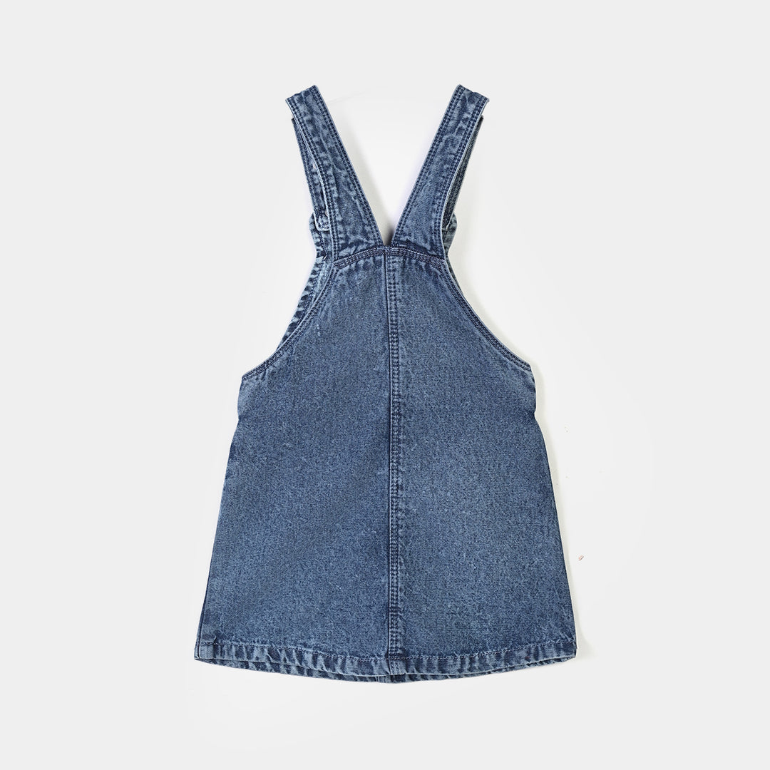 Infant Girls Denim Rigid Over All Mouse 2-L.Blue.2
